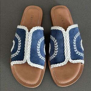 Jack Rogers Blue and White Sandals with Nautical Design